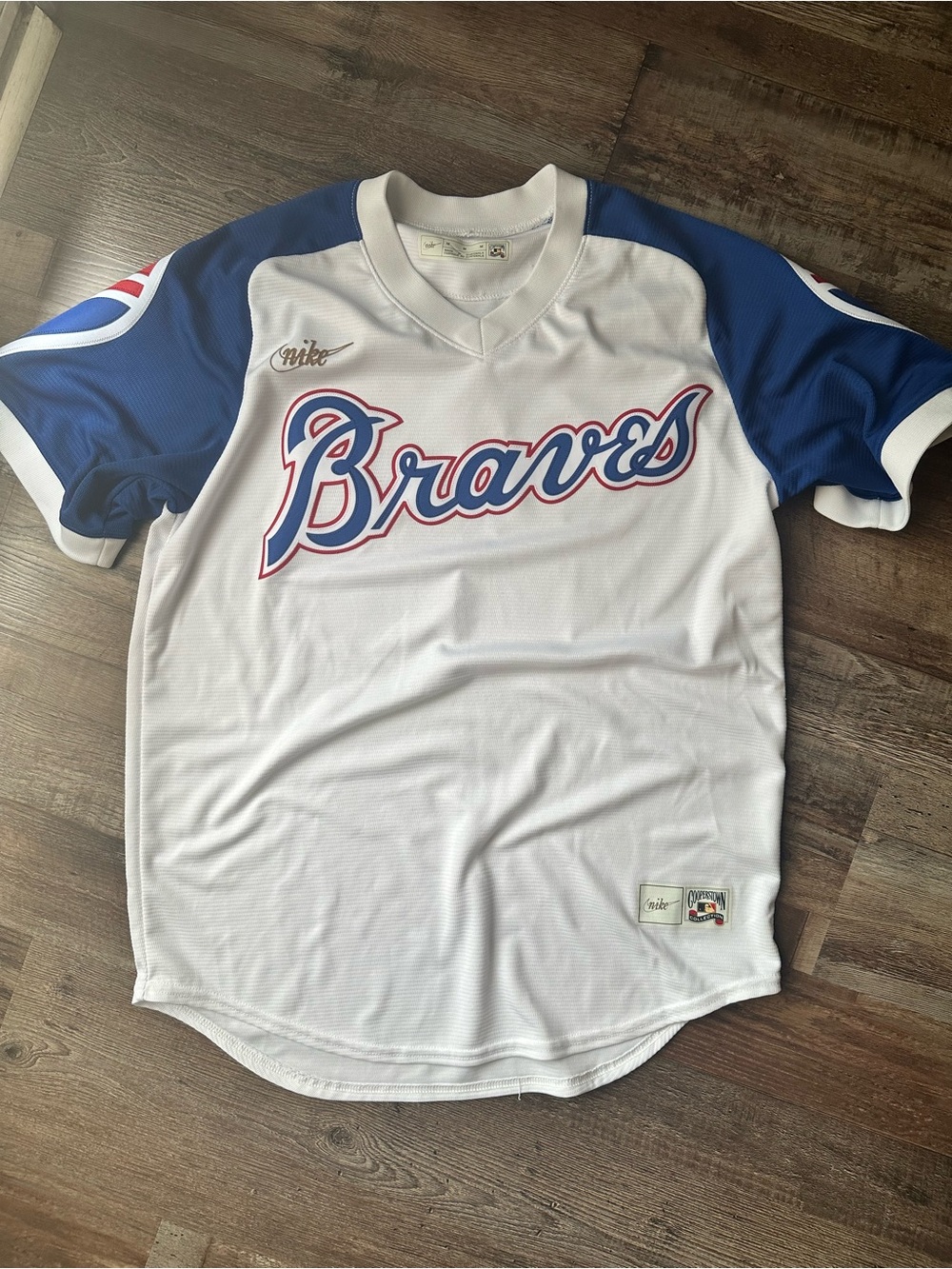 Nike White Cooperstown Collection Baseball Jersey Patch